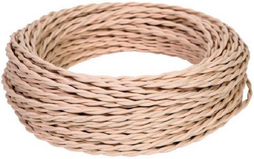 Ретро провод витой Greenel МезонинЪ 3х2,5мм бежевый (50м) картинка